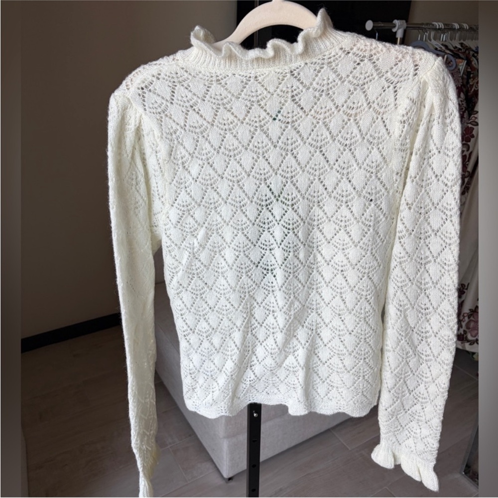 Farm Rio Lace Stitch Ruffles Knit Sweater
- Off-White - Picture 13 of 13